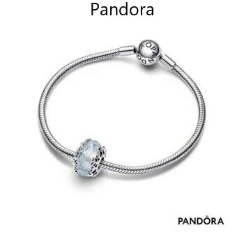 Pandora Winter Blue Snowflake Murano Charm